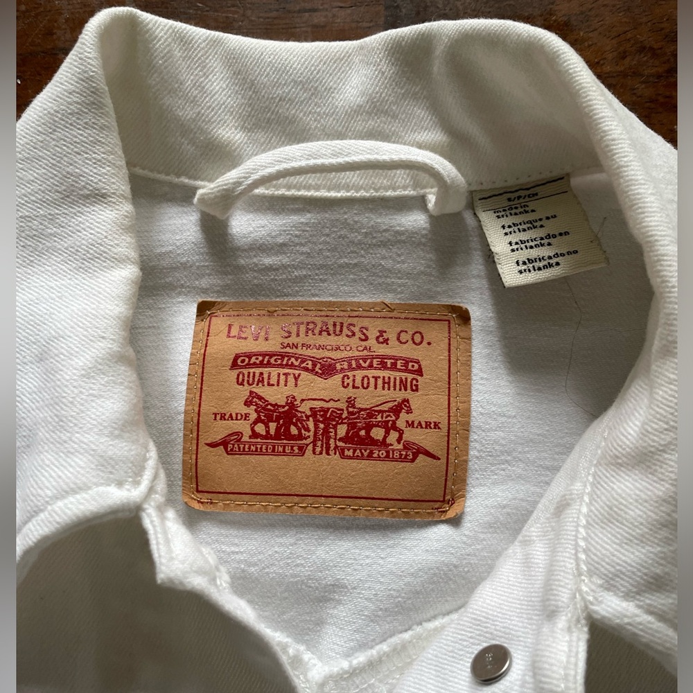 Levi’s white Jean Jacket Cotton SM - Picture 3 of 4